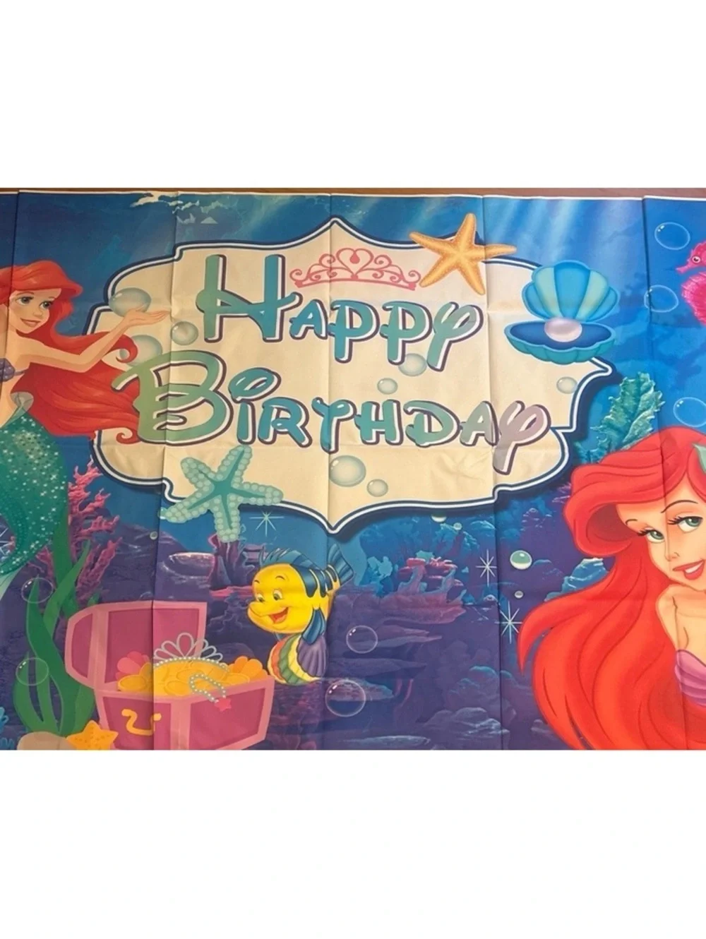Disney Ariel Little Mermaid Birthday Party Decor Lot Banner Tablecloth Balloons